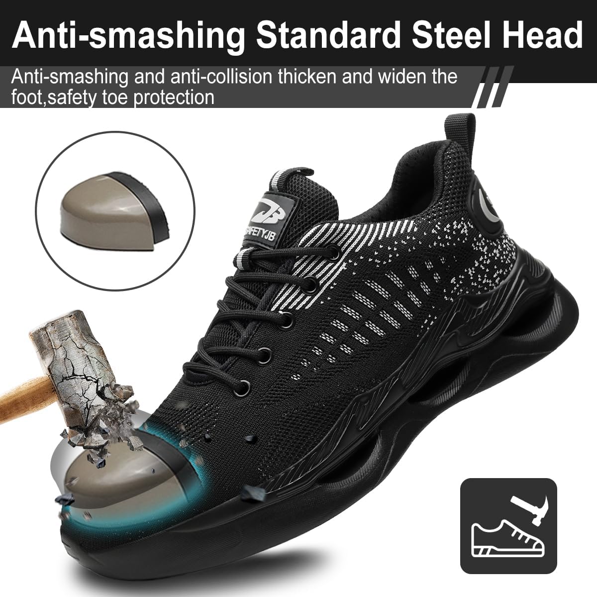Scarpe Antinfortunistiche Uomo Donna Scarpe da Lavoro Donna Leggere Scarpe Sicurezza con Punta in Acciaio Traspiranti Comode Scarpe Sicurezza Antiscivolo Traspiranti 38-46 EU