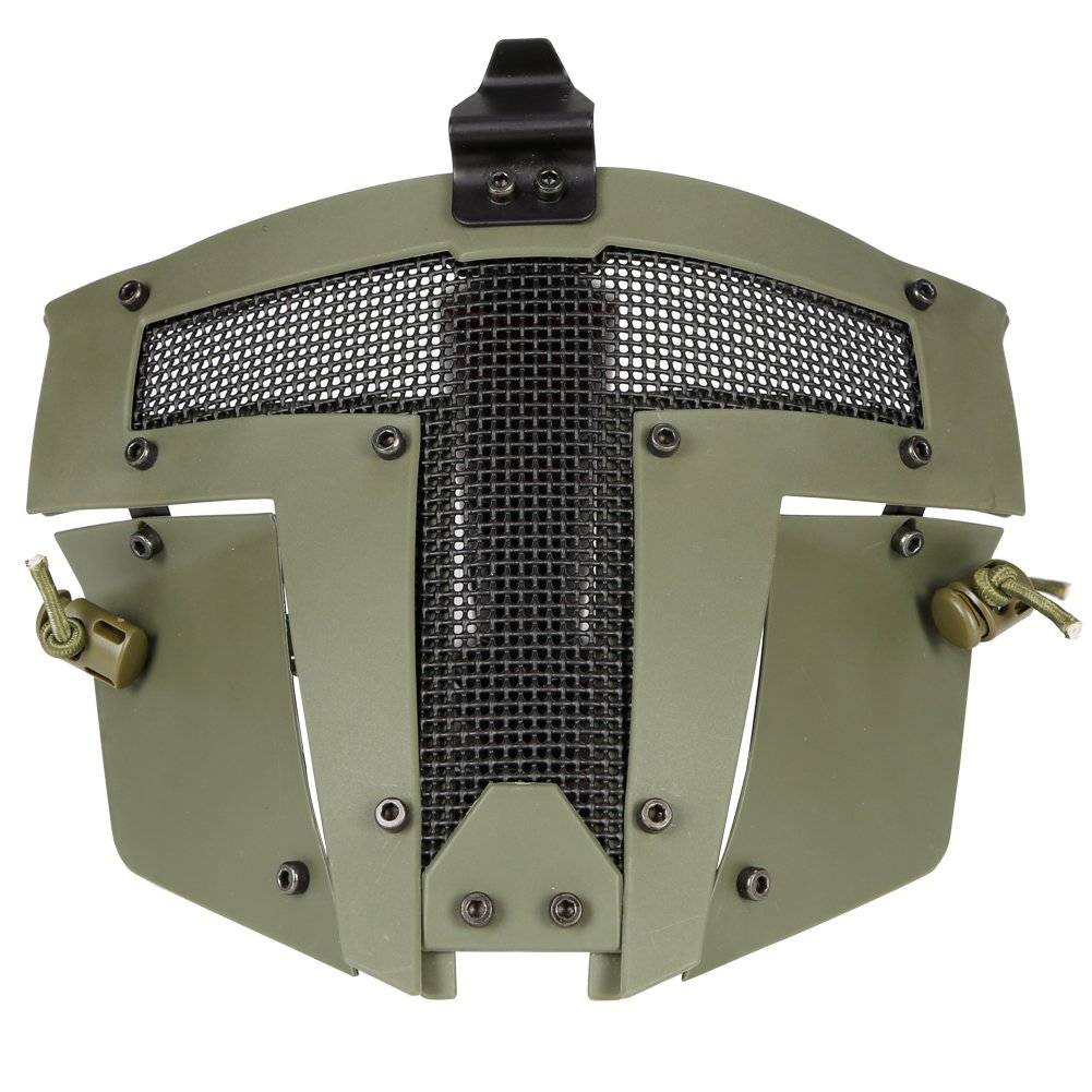Hunting Explorer Tactical Paintball Airsoft Full Face Steel Mesh Mask (Sparta Stylish)