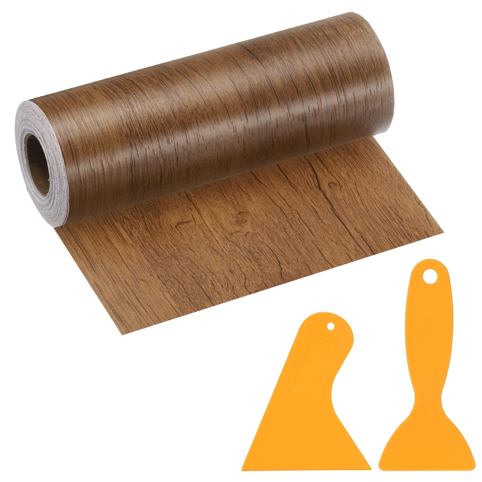PATIKIL Wood Grain Repair Tape, 6" x 33' Self Adhesive Realistic Wood Tape with Scraper Durable Repair Patch for Furniture Floor Window Door Table DIY Home Decor, Natural Wood Grain