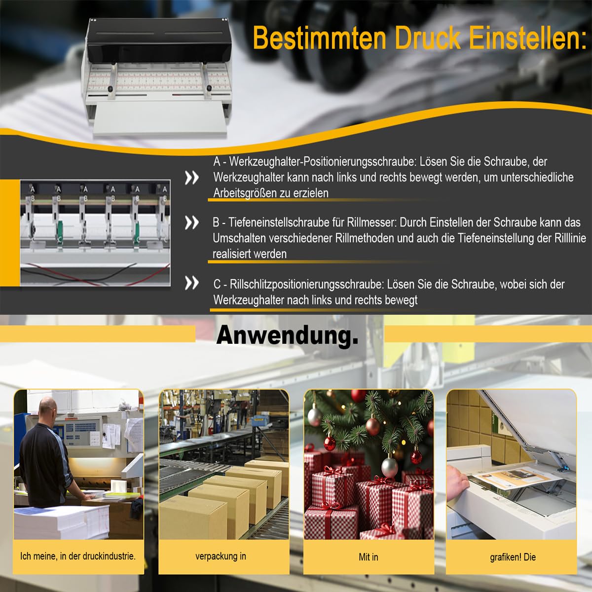 Rillmaschine 460 mm Papier Falzmaschine, Elektrischer Nutmaschine Papier Creasing Maschine Einstellbare Bürobedarf und Schreibwaren mit Rundpresstechnik für Dateien Karten Papier 220V 18 Zoll