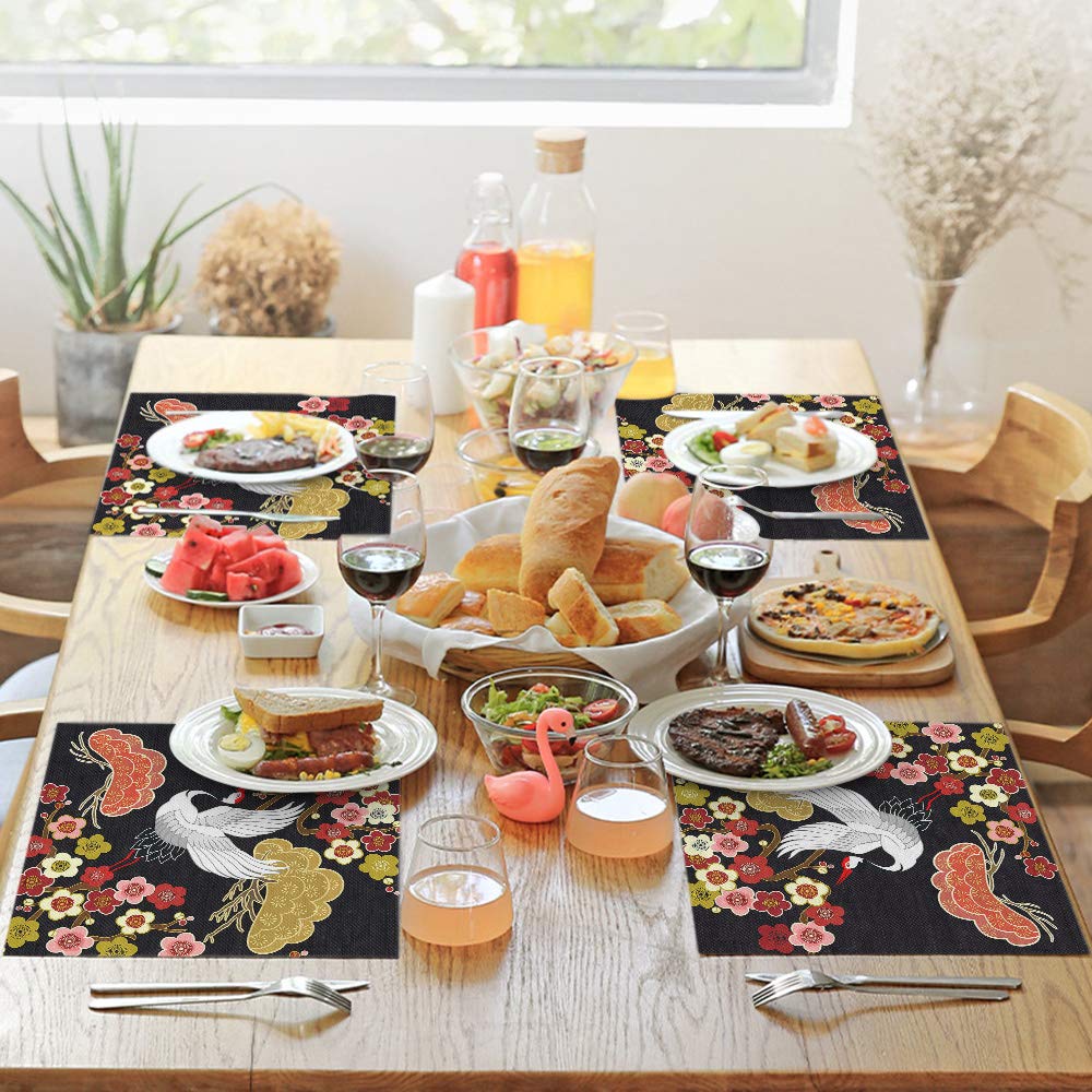 Japanische Kranich-Tischdecke – Asiatisches Design Für Küche, Picknick & Garten
