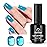 Beetles Blue Gel Nail Polish, 15ML Summer Jelly Gel Polish Sheer Translucent Effect Neutral Gel Soak Off UV Mystic Blue Lagoon Series French Nail Art Manicure Salon Gift for Women