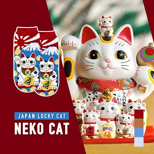 Miniatura 5 de Calcetines de gato para amantes de los gatos, calcetines atléticos de algodón divertidos para mujer con bonitos patrones de gatitos, caja de regalo