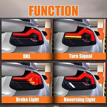 LED Tail Lights for 2014-2020 BMW 2-Series M2 F22 F23 F87 Coupe/Convertible Taillight Assembly with Sequential Turn Signal Driver & Passenger Side Rear Lamp (Red)