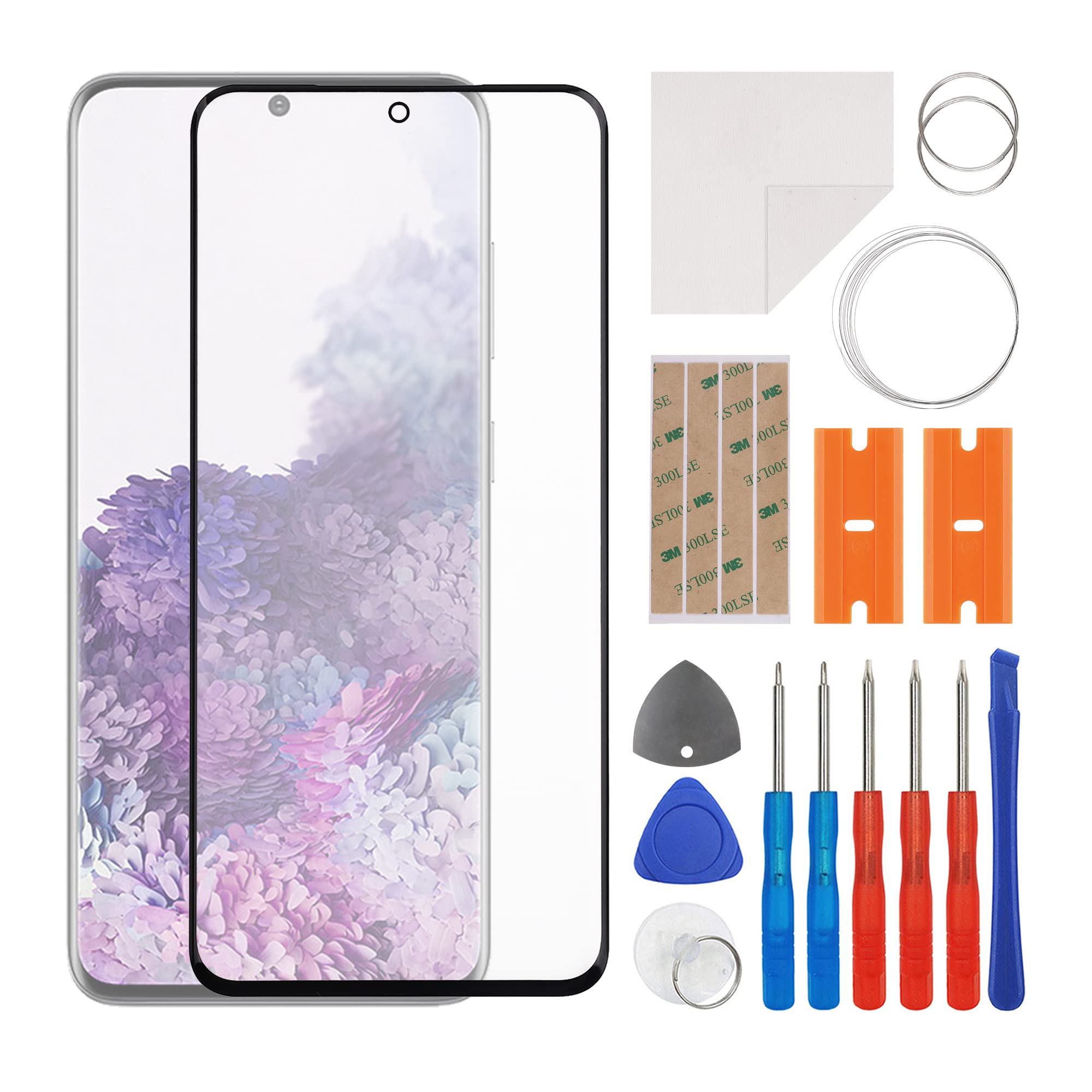 SWARK Front Screen Glass Outer Panel Lens Replacement +OCA Compatible with Samsung Galaxy S20 SM-G980 & S20 5G SM-G981 (No LCD Screen and Touch