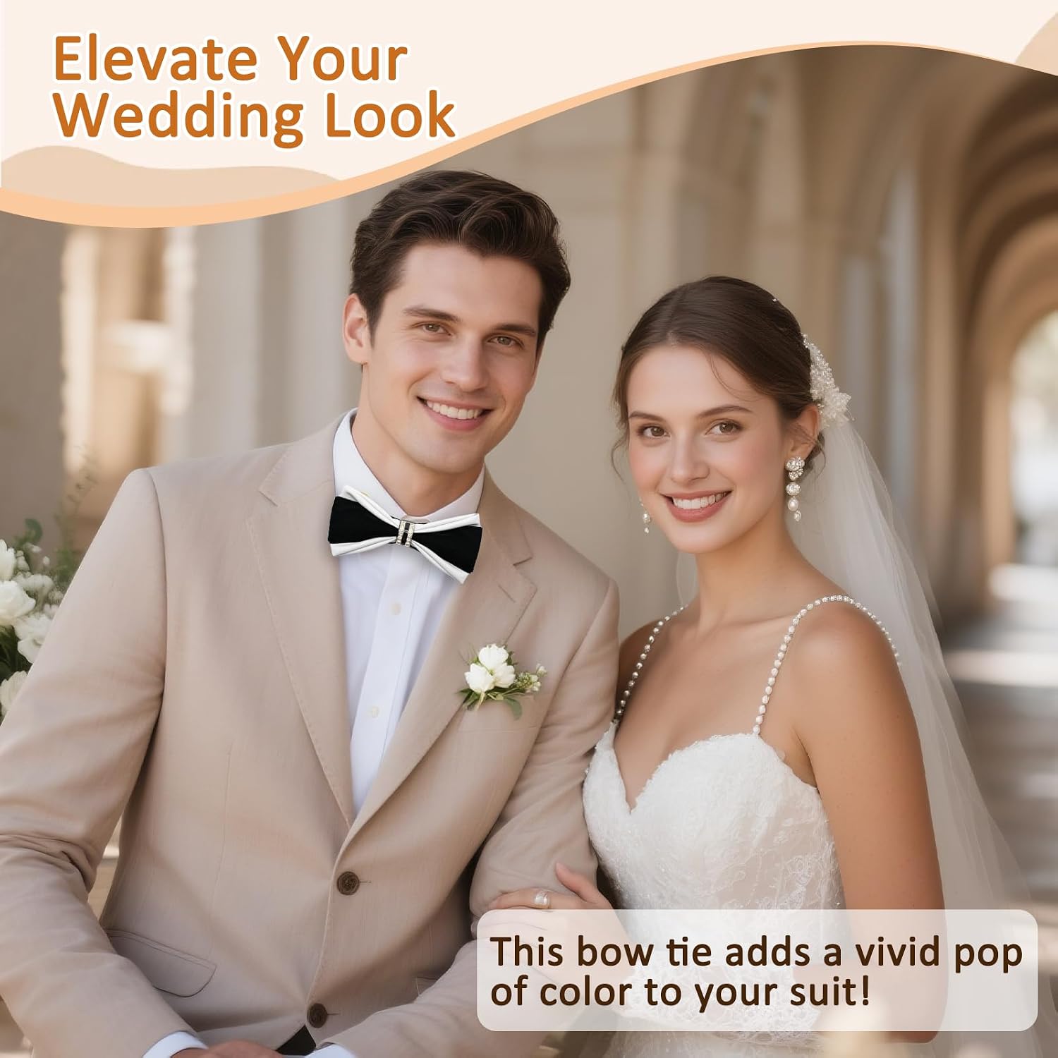 PU Leather Bowties Men, Pre-tied Bow Ties for Men with Rhinestone Velvet Mens Bow Tie for Wedding Party Tuxedo Daily