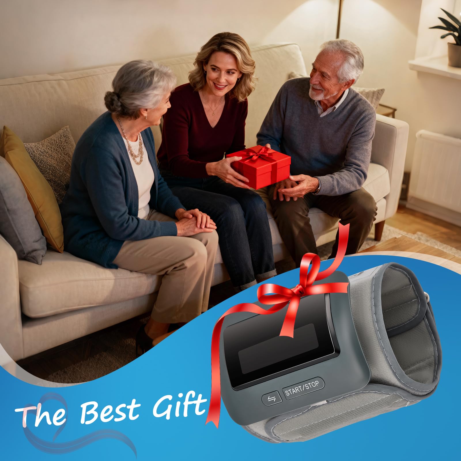 Monitor de presión arterial inteligente para brazo con guía de voz – Monitor digital con batería recargable y brazalete – Ideal para usar en casa y fuera de ella
