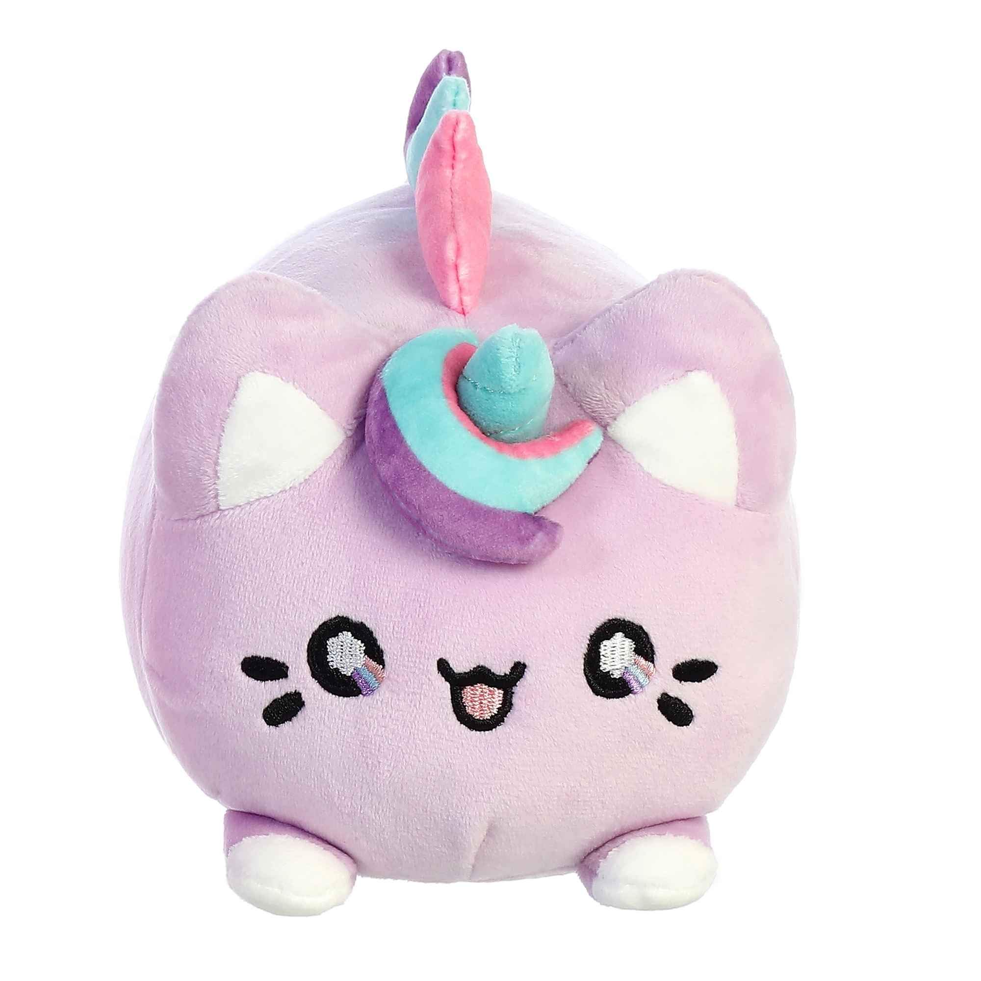 Aurora® Enchanting Tasty Peach® Lavender Dream Meowchi Stuffed Animal - Bright & Colorful Design - Showpiece Plush - Purple 7 Inches