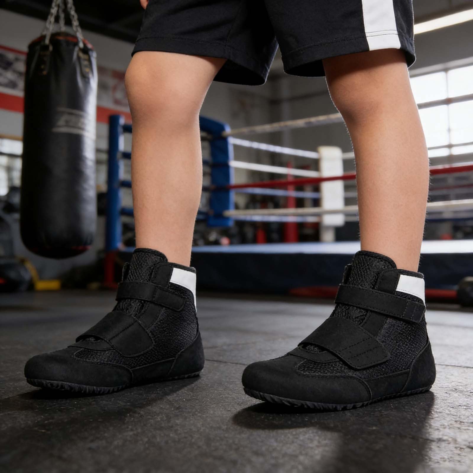 Generisch Scarpe da allenamento robuste e maneggevoli per ragazzi in stile wrestling e boxe per competizione e allenamento