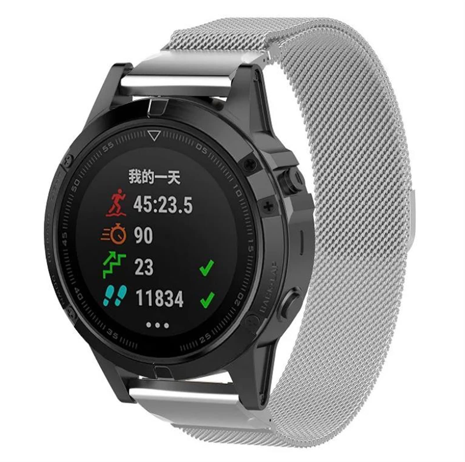 Magnetarmband für Fenix 7x 3 HR 5X 6X 6 Pro 5 Plus Metall Milanaise-Uhrenarmband 20/22/26 mm für Forerunner 935 945 Quick Pins