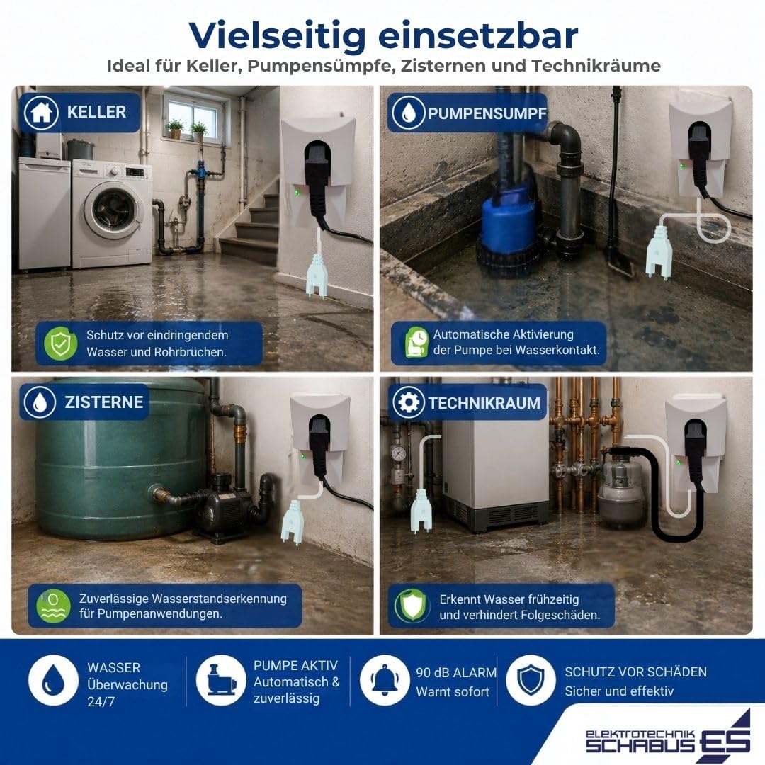 Elektrotechnik Schabus Detector de agua para el control de bomba, 1 pieza, color blanco, Sht 217 Bomba Control