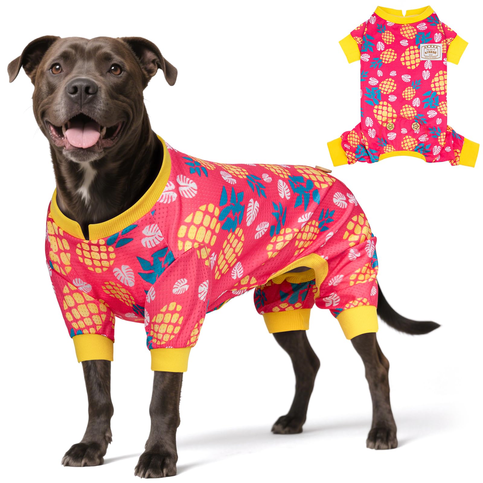 KYEESE Dog Pajamas for Summer Lightweight Pet Onesie Mesh Pjs for Medium Dogs Fast-Drying Pet Clothes Breathable Doggie Costume Comfy Sun-Protective
