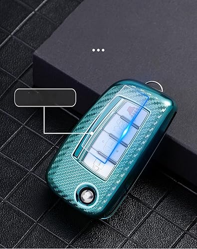 Miniatura 5 de HIBEYO Funda protectora para llavero Nissan Rogue Rogue Select Rogue Sport Sylphy Pulsar Sentra Flip plegable de 3 botones con llaveros, accesorios