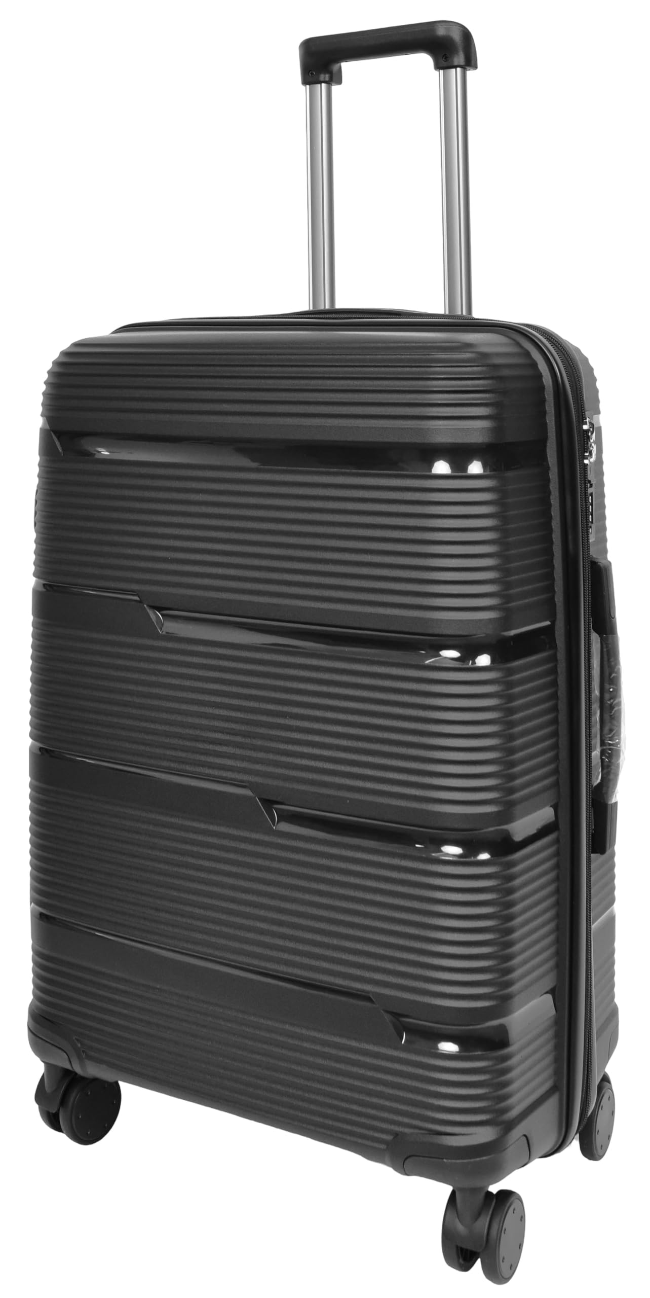 Valise rigide extensible A1 FASHION GOODS en polypropylène noir 24 pouces pour voyage serein - 6