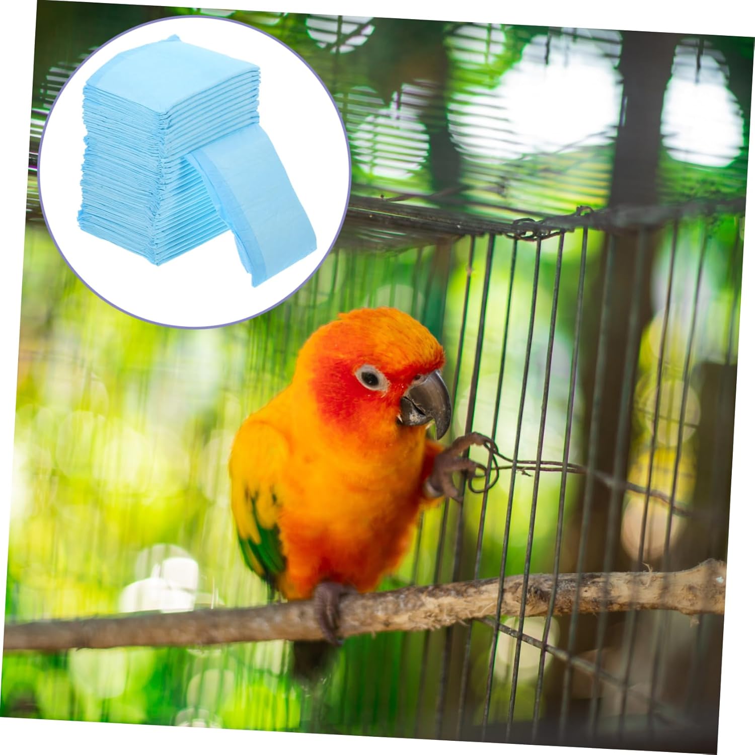 100pcs Bird Cage Liners Parakeet Bedding Replacement Mats for Cockatiel Easy to Clean Non-Woven Fabric for Parrot Cages for Bird Health