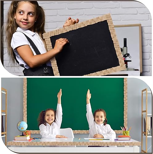 Miniatura 3 de Buryeah 12 rollos de borde de arpillera para tablón de anuncios, bordes con volantes para tablón de anuncios, para decoración de aula, granja, aula,