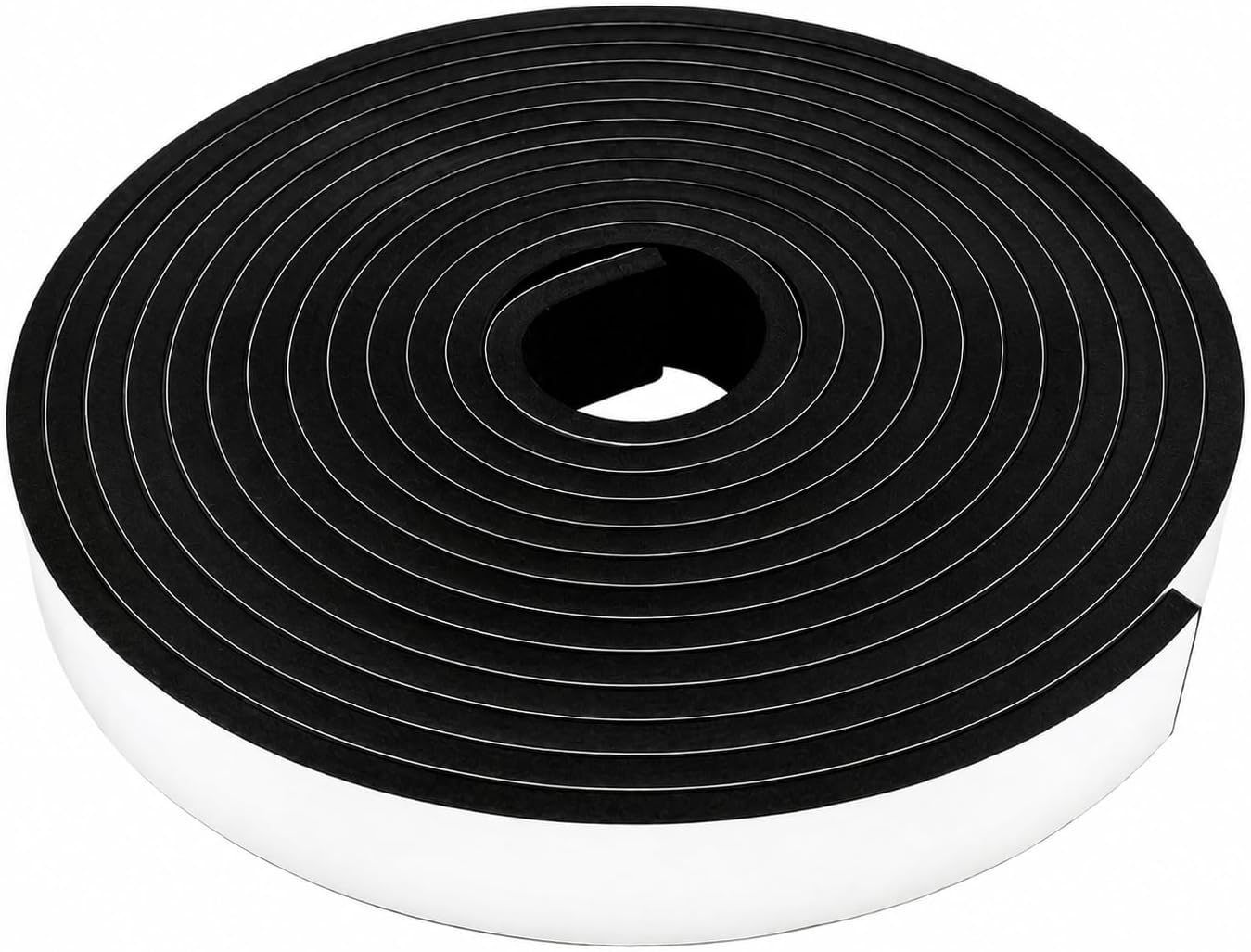 Single Sided Black Foam Weather Stripping Tape, 2" W x 1/4" T x 16.5FT