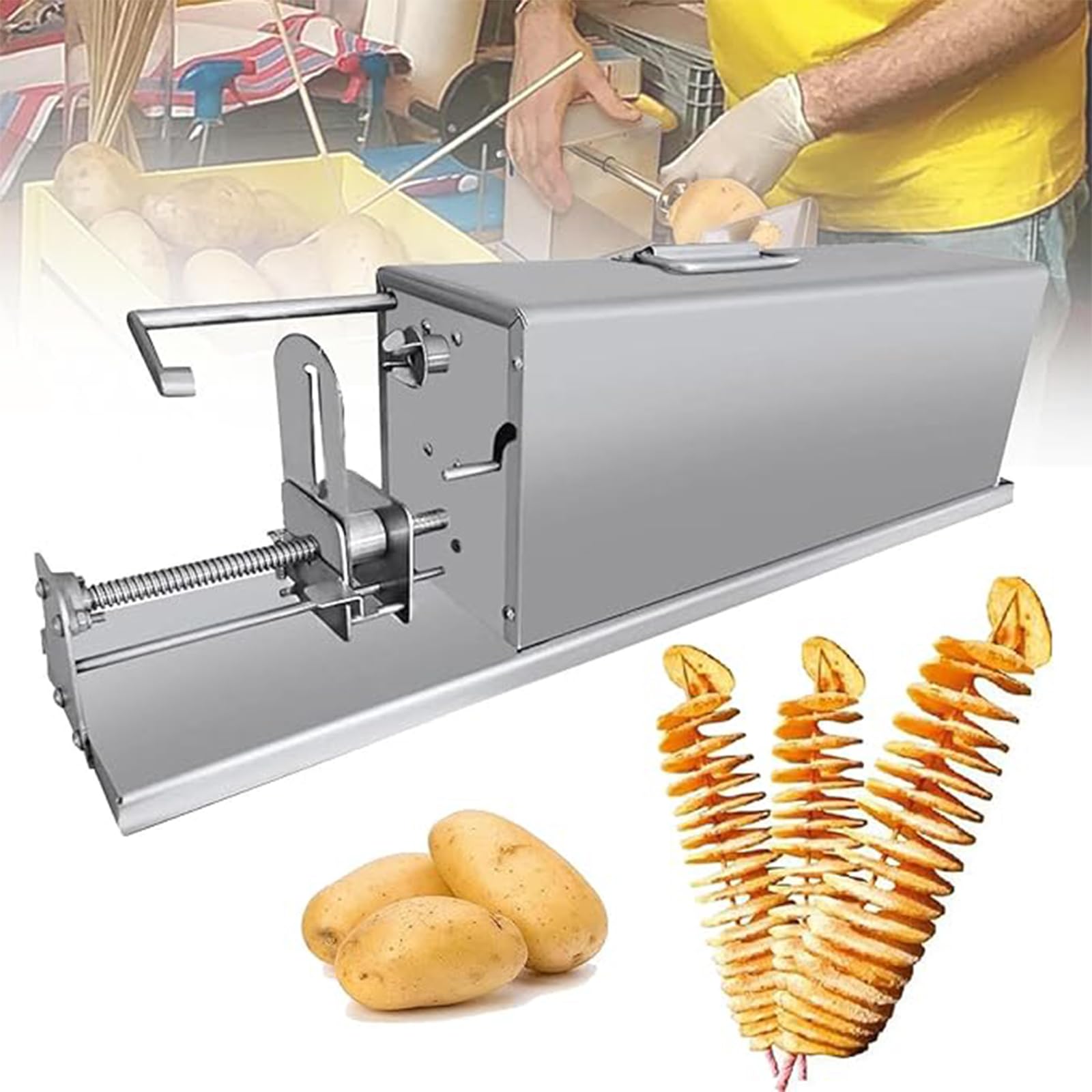 OLSKFUH Fully Automatic Vegetable Spiral Shredder, Electric Cyclone Slicer, Suitable For Potatoes, Carrots, Cucumbers And Other Vegetables.,40