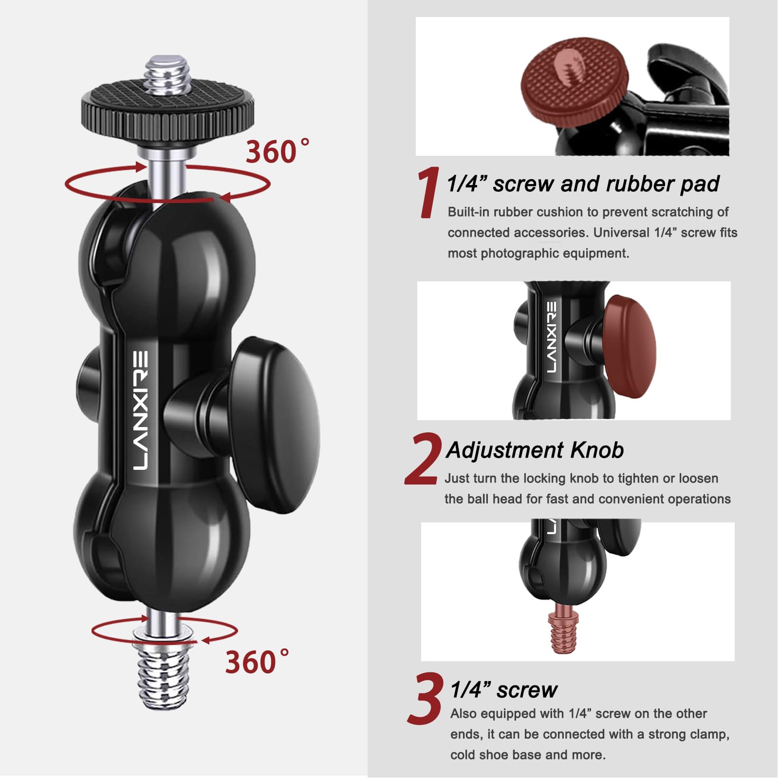 SMALLRIG Super Camera Clamp Mount 2-Pack, Double Ball Head Magic Arm Adapter, Fe | Australia - View #8