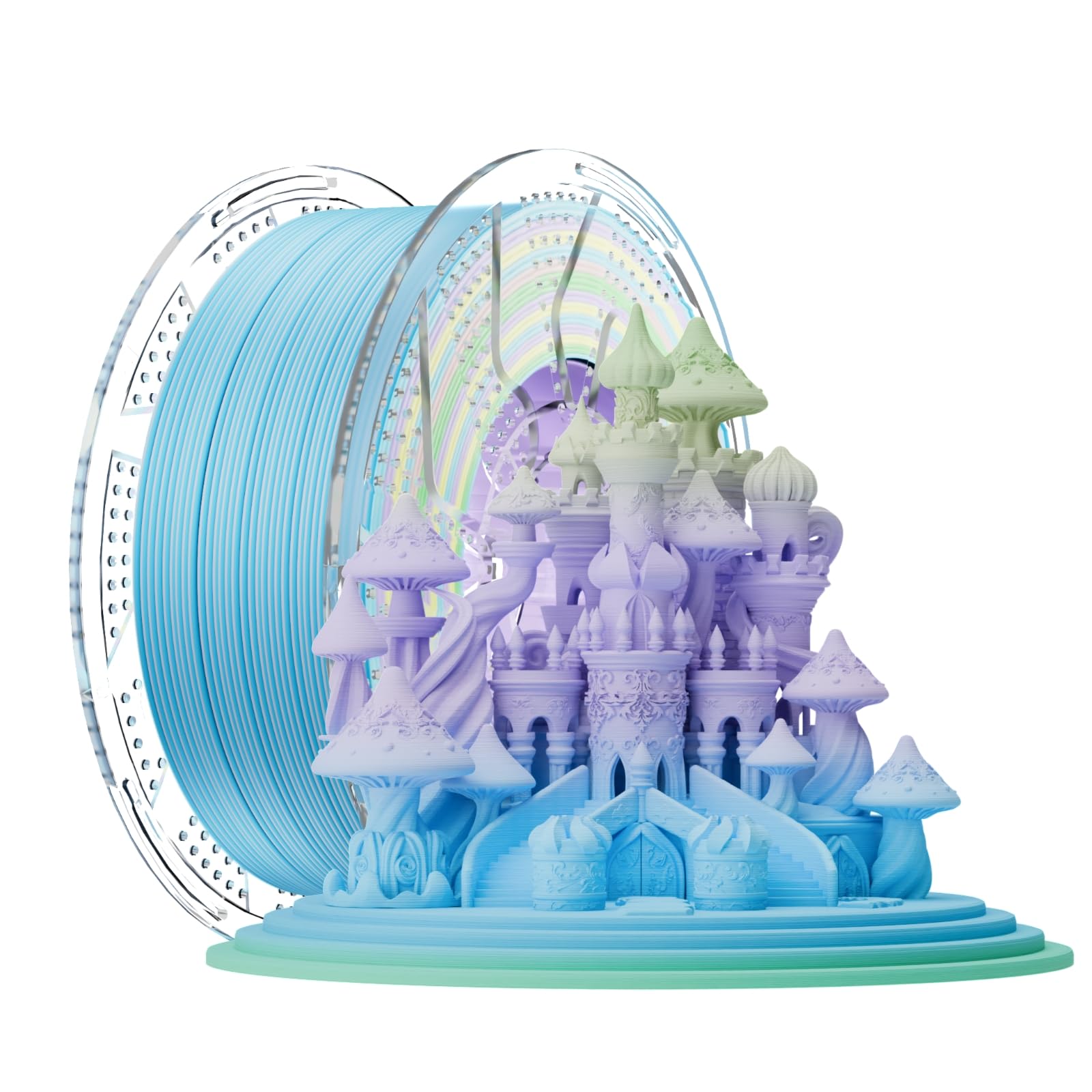 Conjure Matte PLA Rainbow Filament 2 1kg for 3D Printer | Gradient Filament with Matte Look, Rainbow Nr. 2, 1.75 mm, 1 kg, Ideal for Decorative Prints