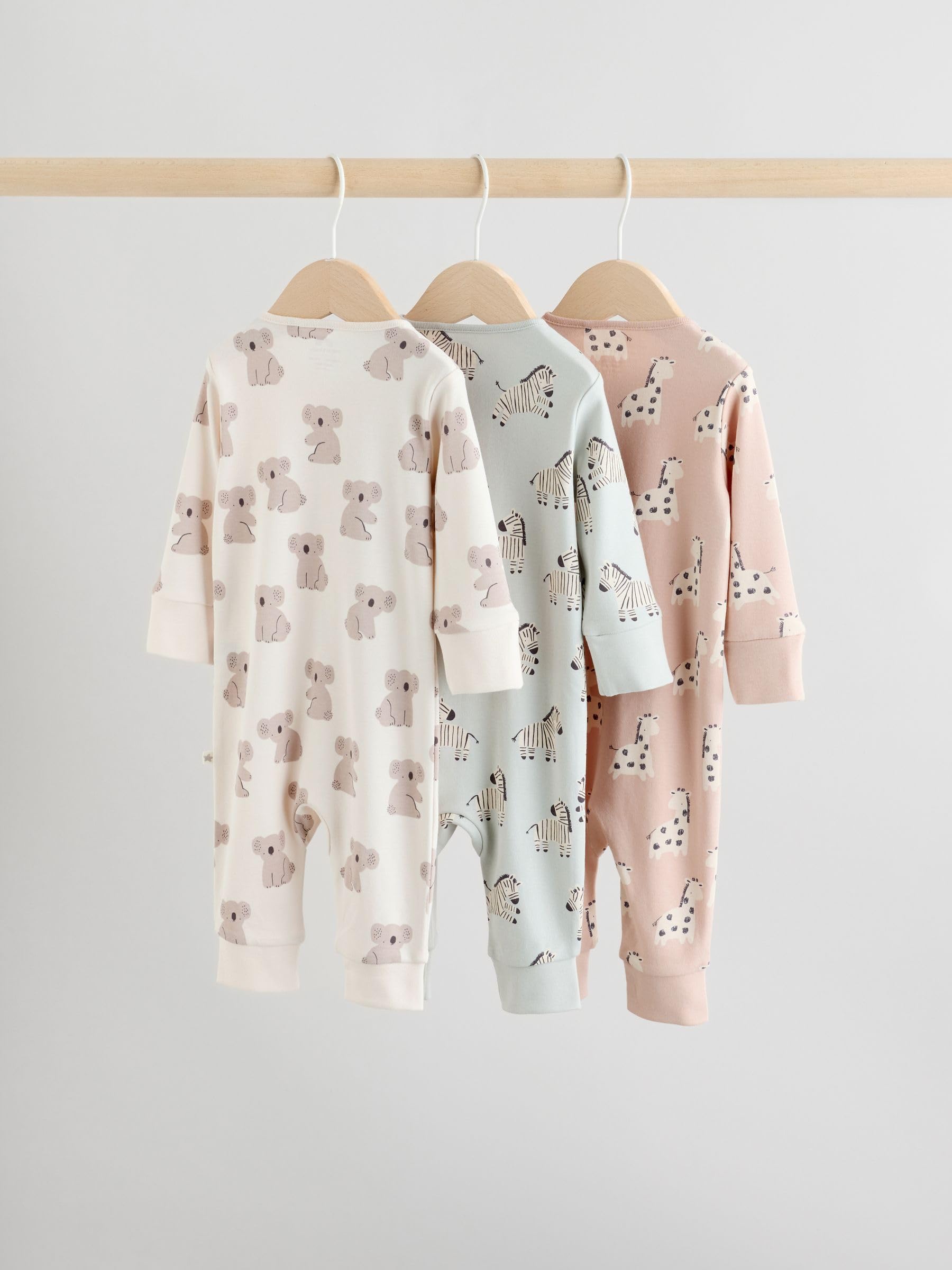 NEXT Unisex Bambino Confezione da 3 Tutine Senza Piedini per Bebè con Zip bidirezionale