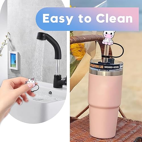 Miniatura 49 de Stanley - Paquete de 6 fundas para popotes, compatibles con vasos de 40 onzas, puntas de popote de silicona reutilizables a prueba de polvo, cactus