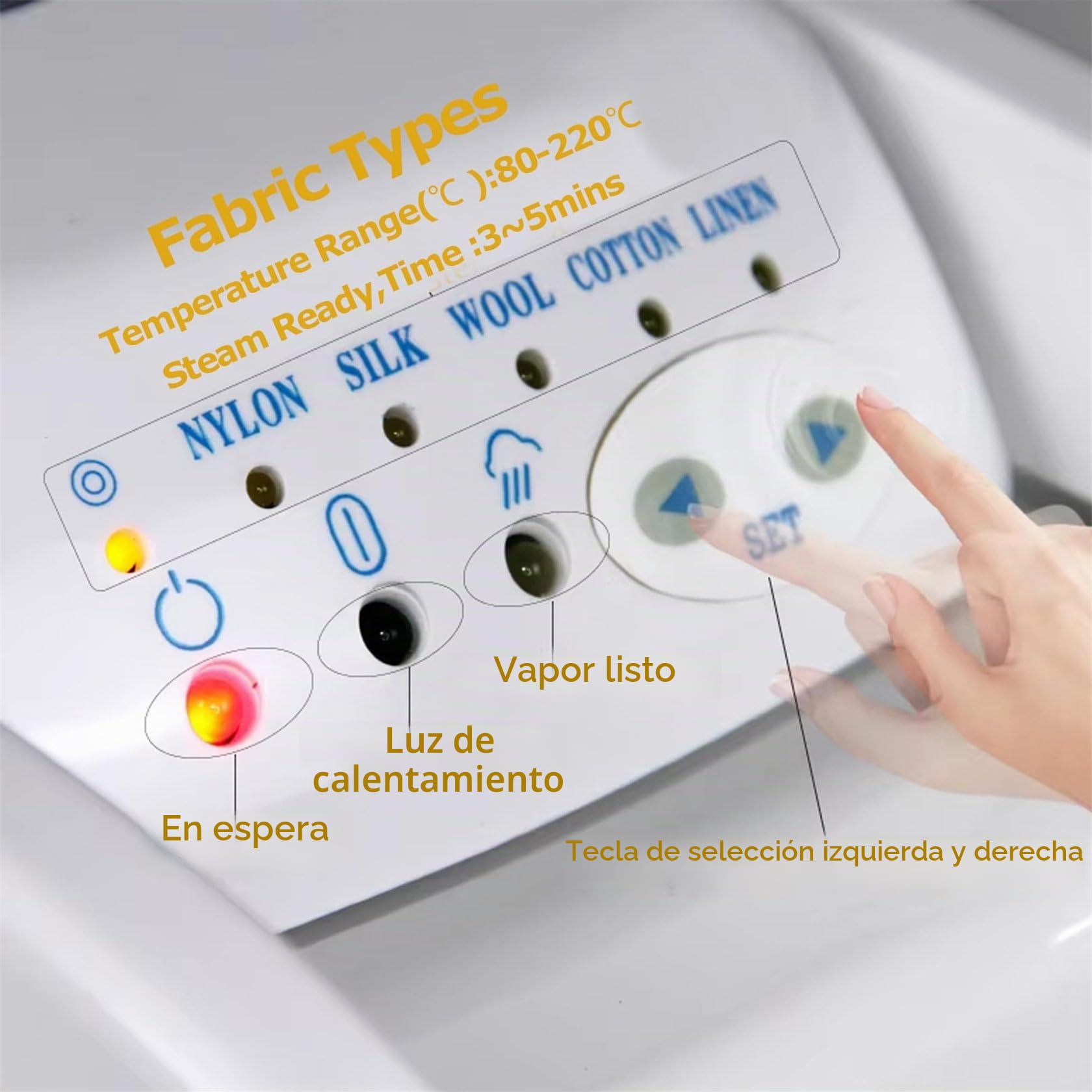 Prensa de vapor para planchado de alta potencia - 1800W con soporte, gran área de planchado, presión de 50 kg para un planchado eficiente