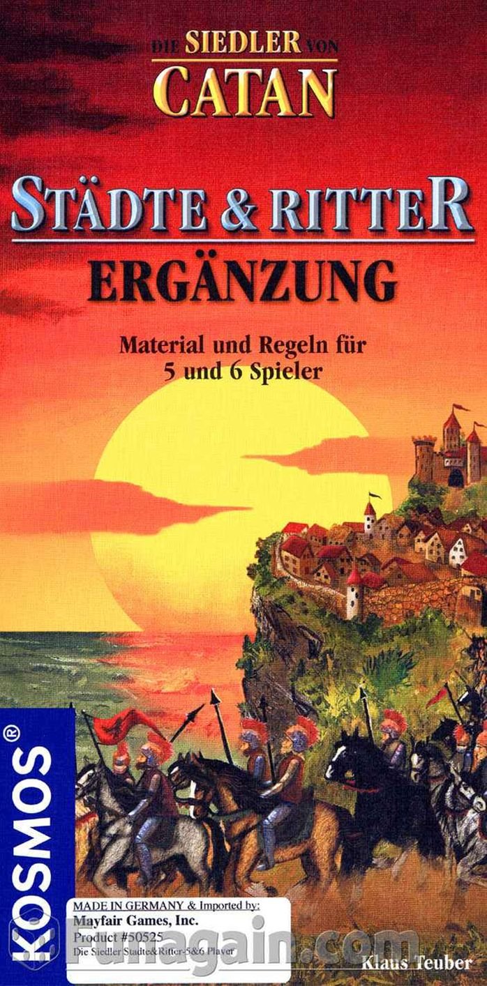 KOSMOS 695514 - Catan - Städte & Ritter, Ergänzung für 5-6 Spieler, Strategiespiel, Brettspielklassiker, Ergänzung der Erweiterung „Catan - Städte & Ritter“ für 5-6 Spieler, Siedler von Catan