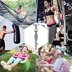 SELEWARE Kit de suspension pour chaise de hamac, porte-charnière à roulement avec ou sans ressort & Chaîne en acier inoxydable 360° Crochets pivotants, Mont de plafond pour accrocher à l'intérieur extérieur chaise de hamac Yoga Silk Punching Bag