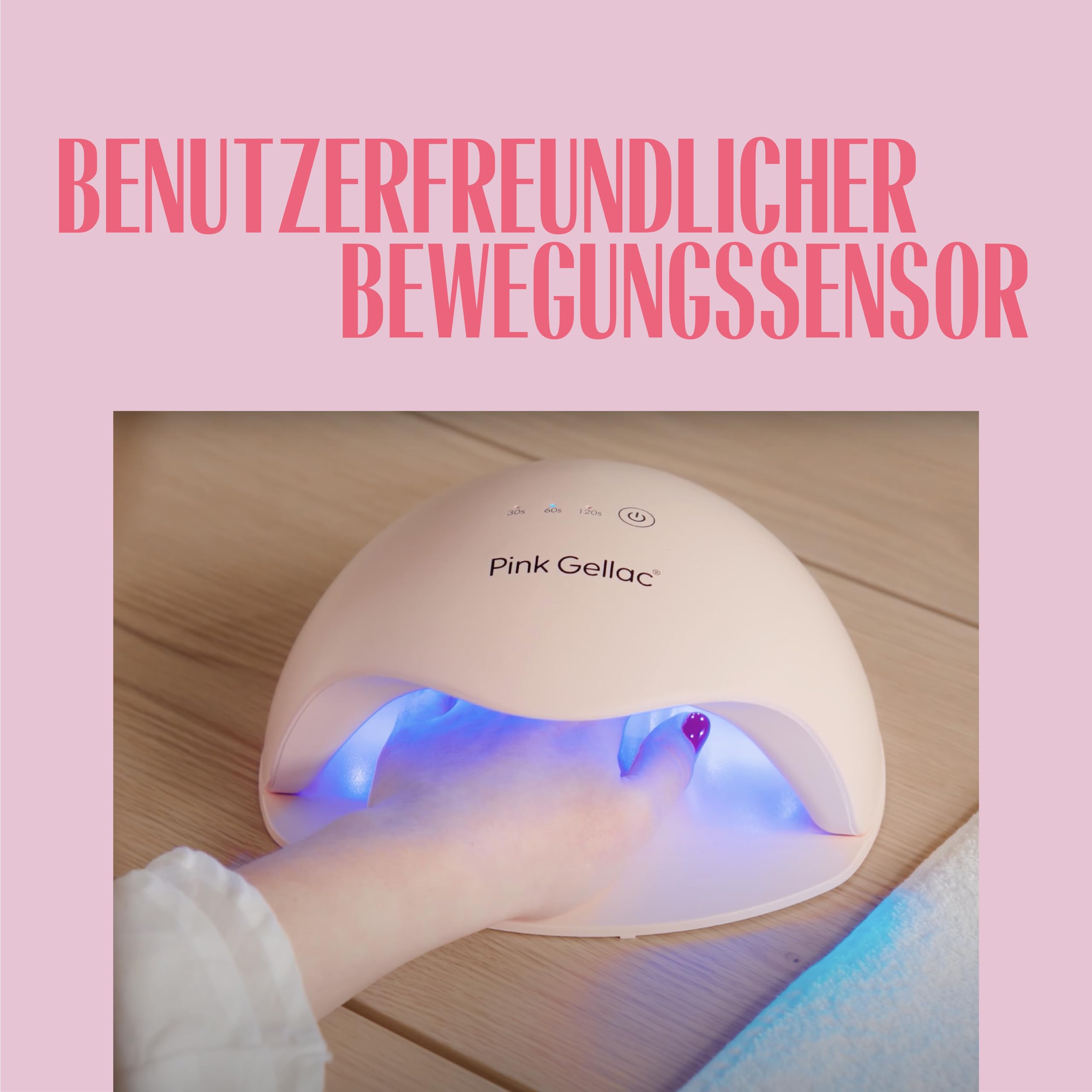 Pink Gellac Lampa UV do paznokci żelowych brzoskwiniowych – lampa UV do paznokci z automatycznym timerem – suszarka do paznokci z wysokiej jakości światłem LED – lampa do paznokci żelowych jakość