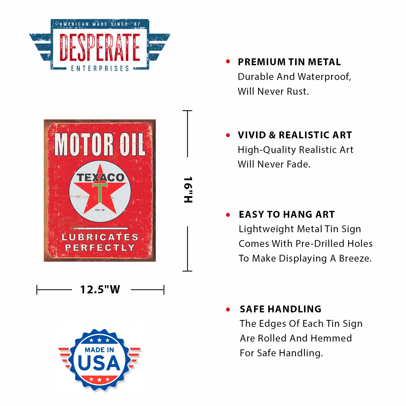 Amazon.com: Desperate Enterprises Texaco Motor Oil - Lubricates
