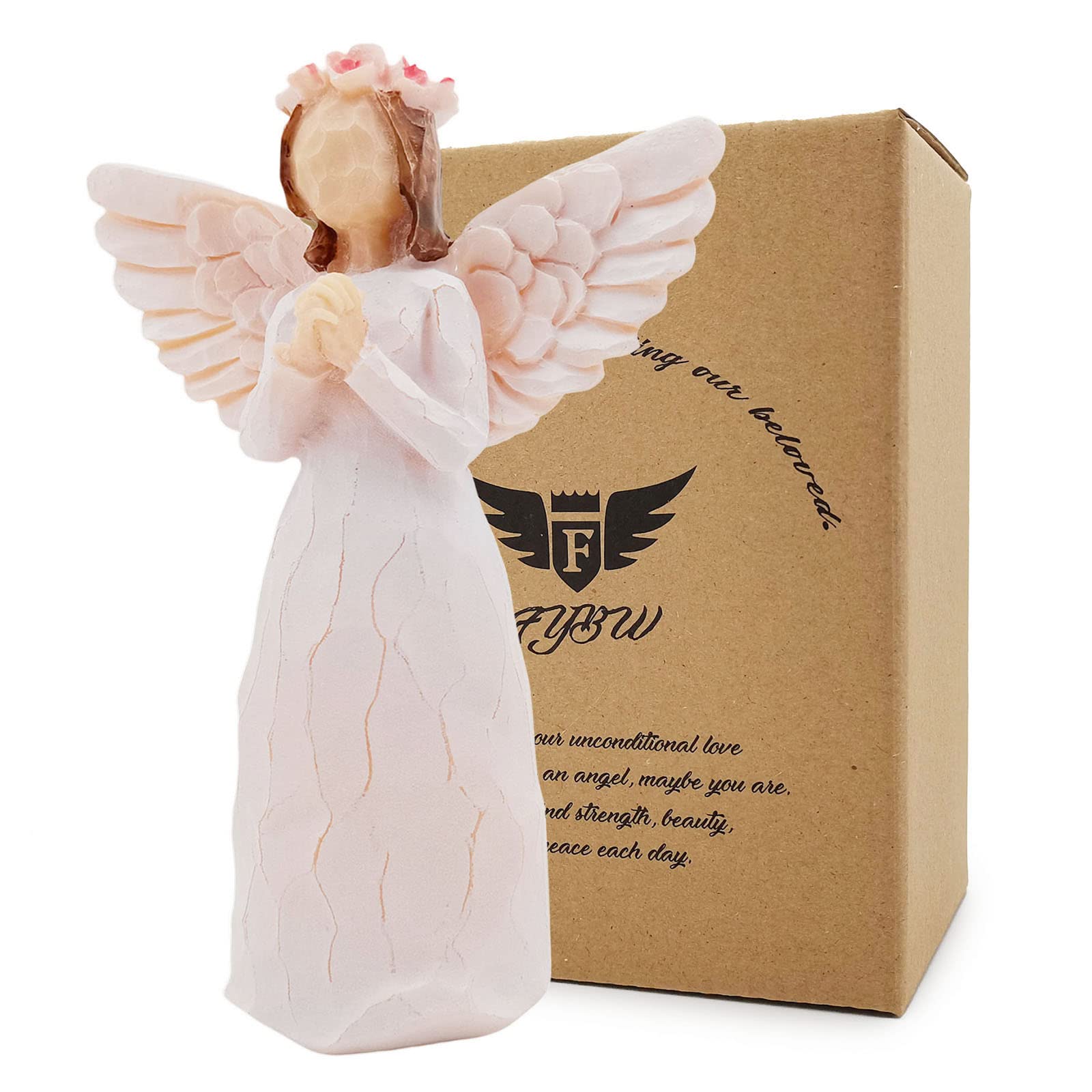 Guardian Angel Figurine for Home Décor, Hand-Painted Resin Statue, Meaningful Sympathy Gift for Loss, Remembrance Keepsake for Loved Ones