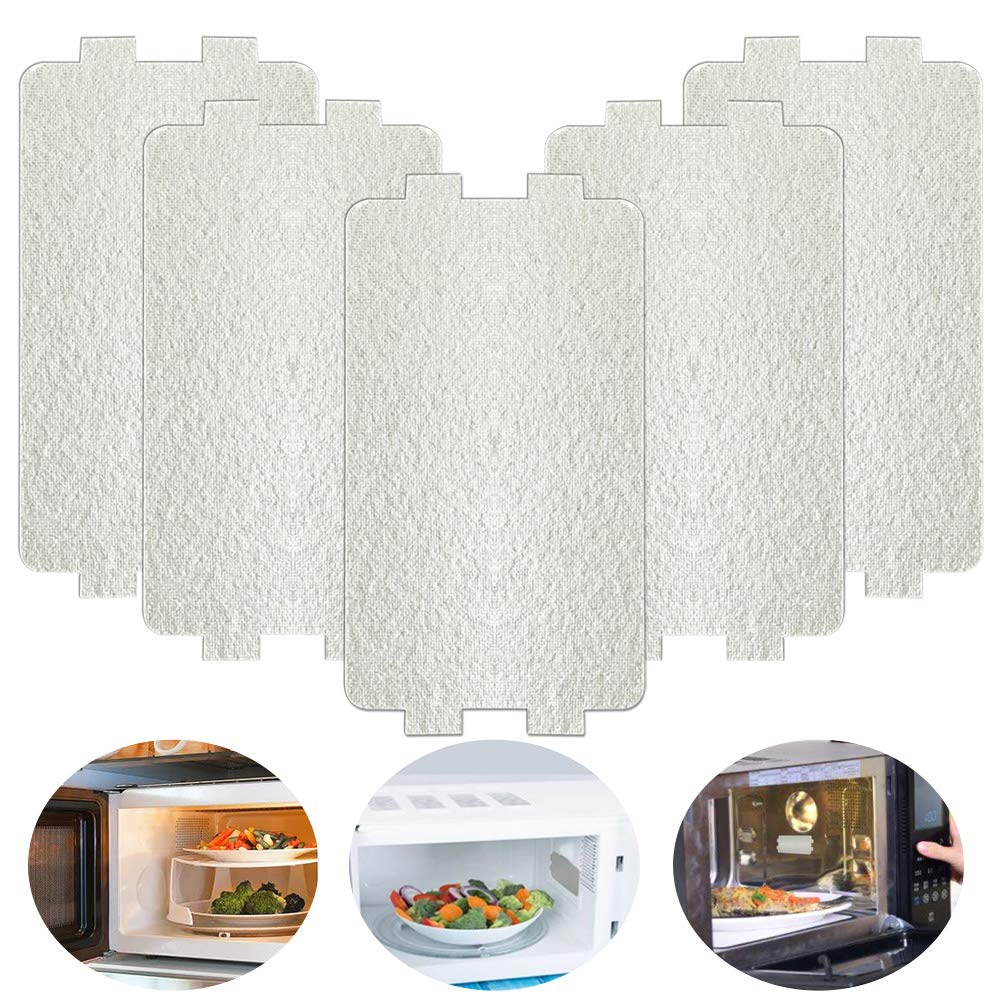 KLYNGTSK 5 PCS Microwave Oven Mica Plate Heat Insulation Microwave Oven Parts Universal Microwave Ovens Sheets Microwave Waveguide Cover for Kitchen Microwave Oven (Silver)