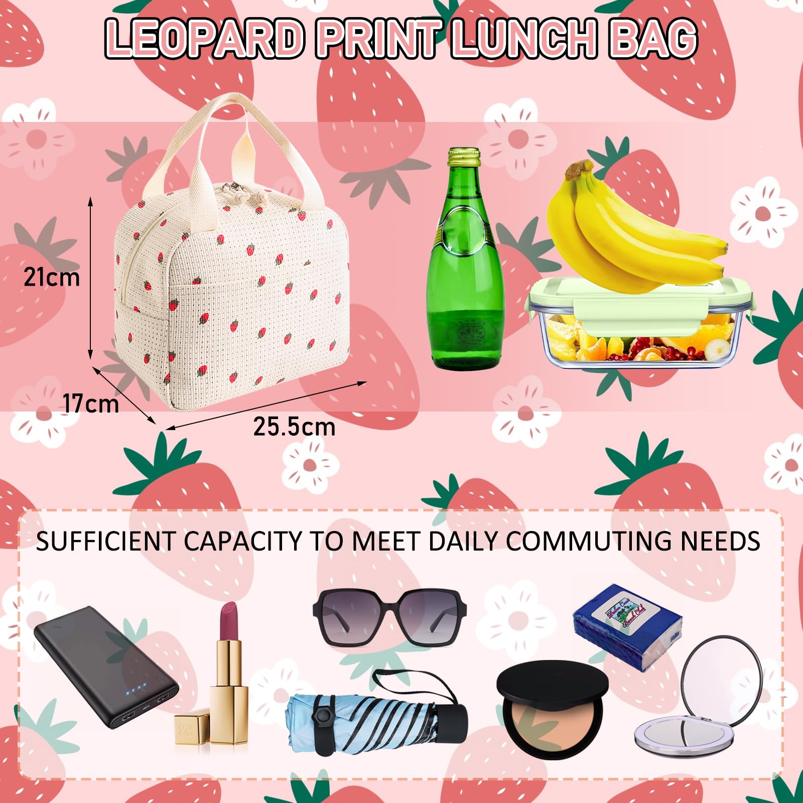 JSTHHTT Insulated Lunch Bag for Women Girls Pack Thermal Leak-Proof Organizer - Image 2