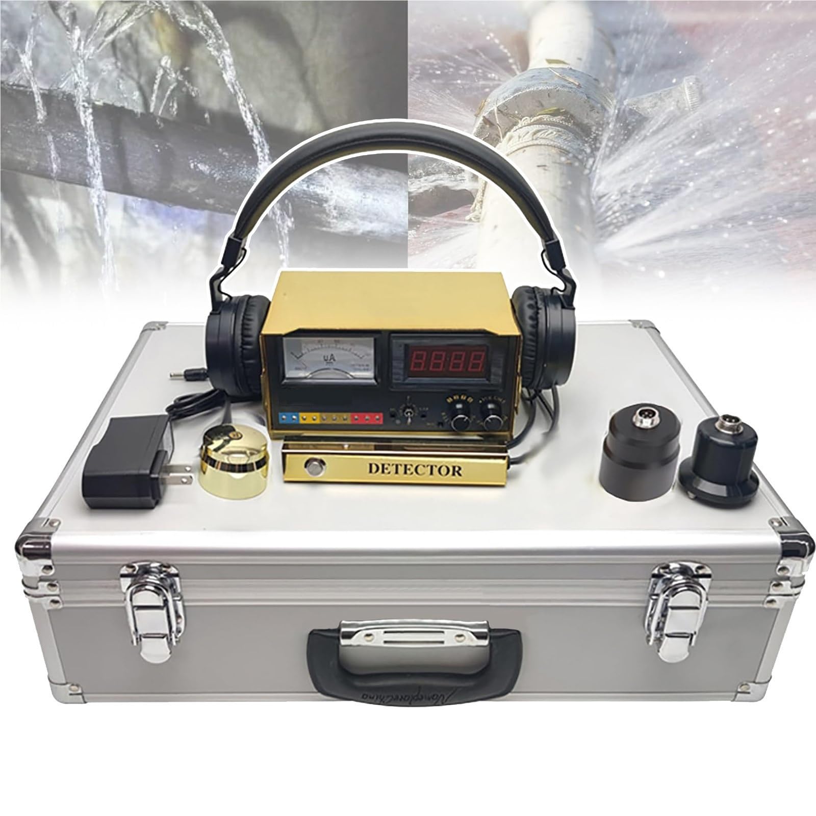 Professional Underground Water Leak Detector Geophone Sensor Accurate Reliable Leakage Finder for Underfloor Heating Household Pipes Detection Depth 3 Meters