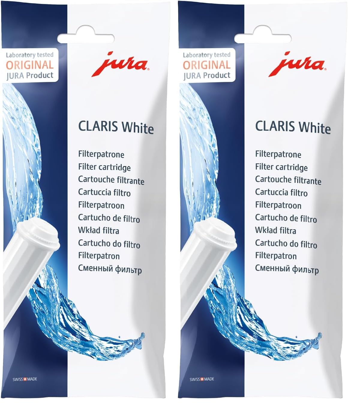 JURA original - CLARIS White Filterpatrone gegen Kalkablagerungen - TÜV-zertifizierte Hygiene - 1er-Pack - 60209 (Packung mit 2)
