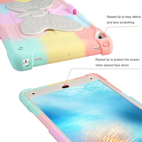 Miniatura 8 de VOFUOE Funda para iPad 9.7 2018 para iPad de 6 generación, soporte para lápices con soporte de mariposa, para iPad de 5 generación 2017, funda