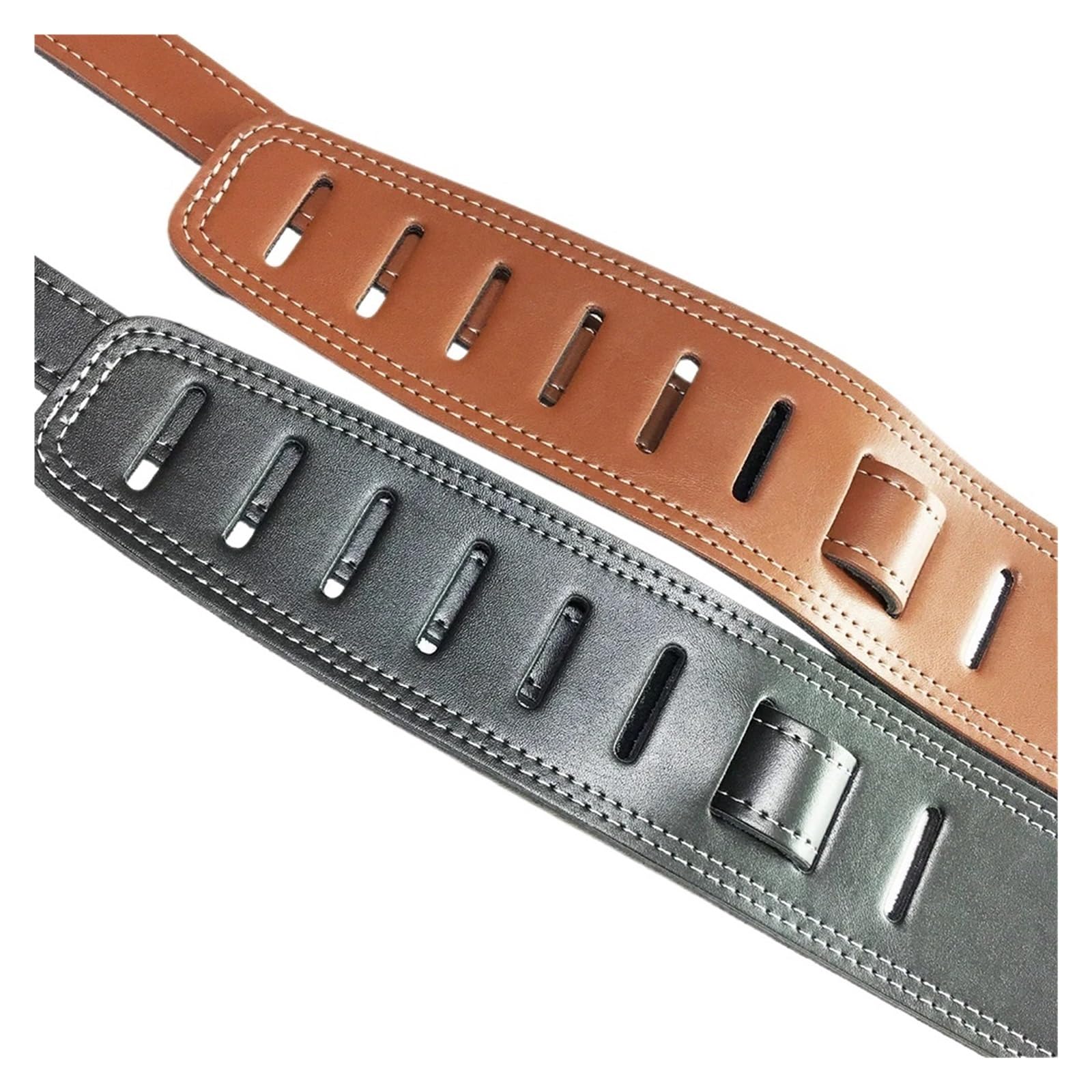 Exquisita artesanía con cableado Doble, Correa de Guitarra marrón Longitud Ajustable Compatible Todas Las Guitarras, Accesorios bajo