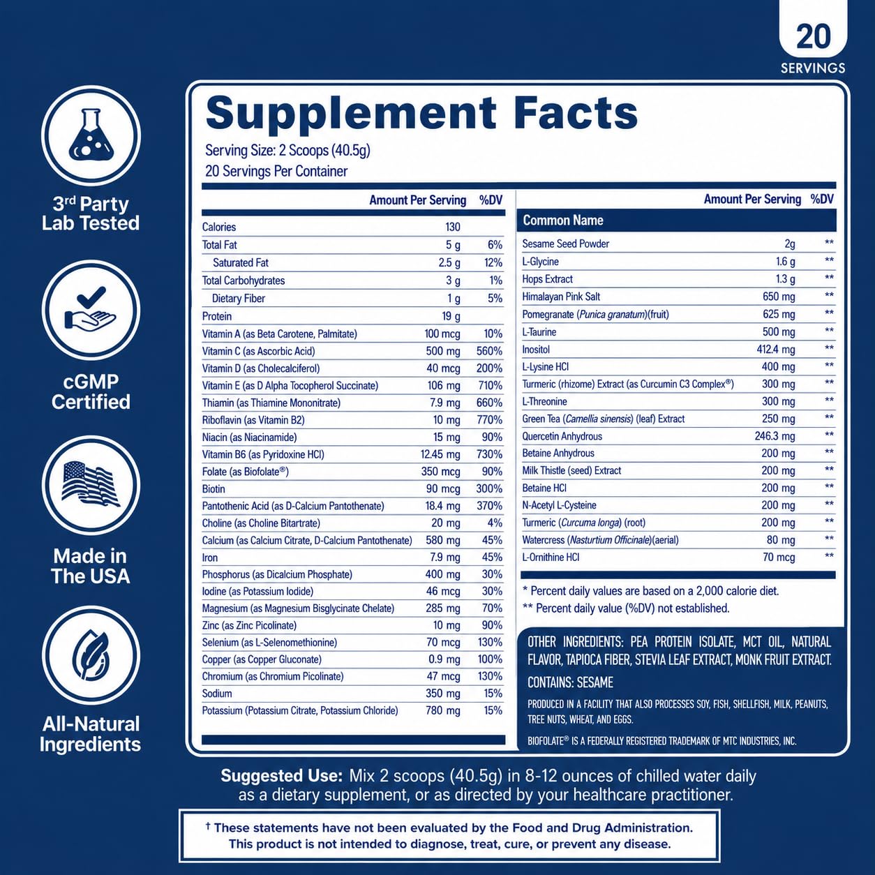 NuEthix Formulations Medipure DS with Pea Protein Powder 19g, Phase 1 & 2 Detoxification System, Supports the Body’s Natural Detoxification Process, Vanilla Wafer (Non-Caffeinated), 20 Servings — Amazon image 4