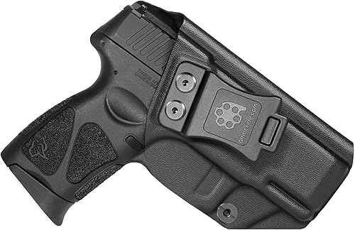 Amberide IWB & OWB KYDEX Funda Ajuste Pistola Taurus G3, Cintura interior de transporte oculto, inclinación ajustable y retención 'Posi-Click',
