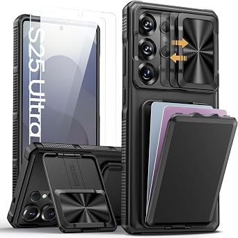 SSLOTSCASE for Samsung Galaxy S25 Ultra Case with Screen Protector, Black