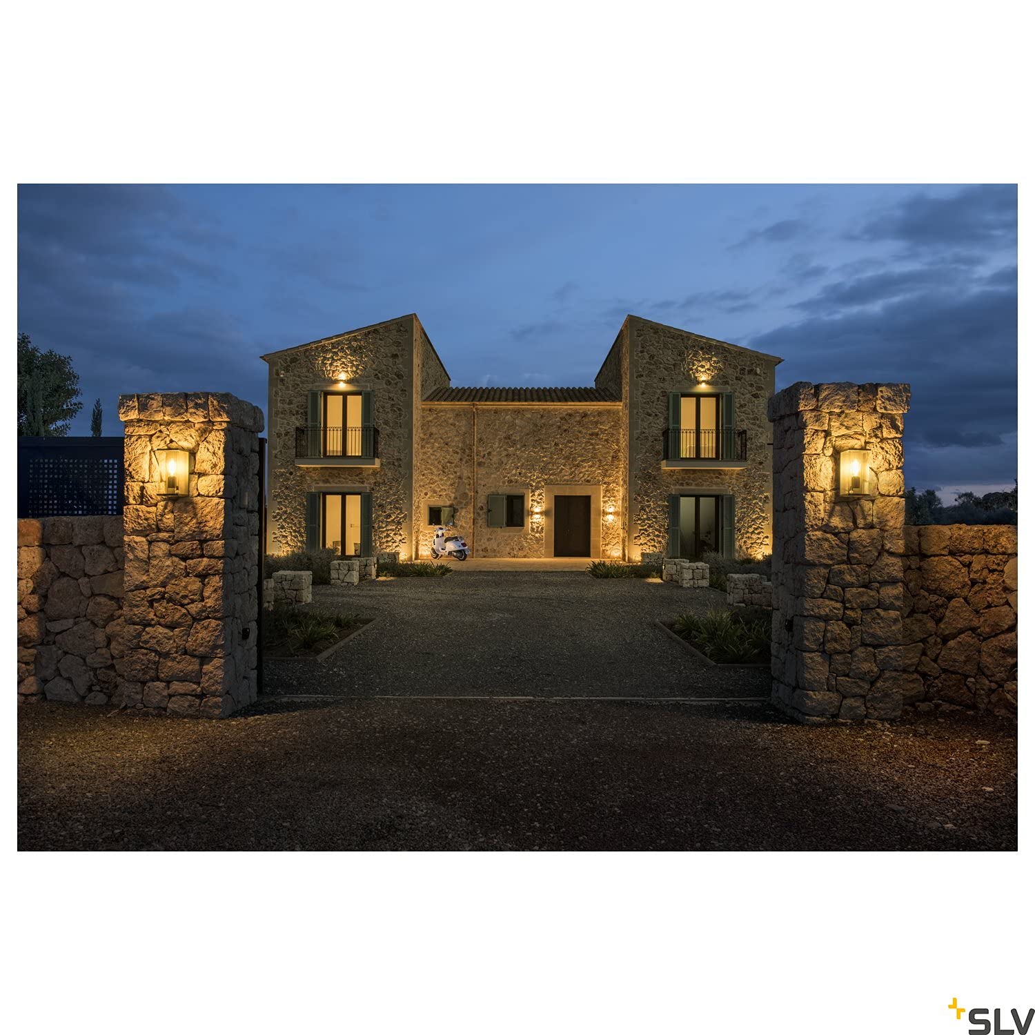 SLV Wandlampe QUADRULO | für die effektvolle Außenbeleuchtung von Wänden und Hauseingang | Wandstrahler, Wandleuchte, Aussenleuchte, Gartenlampe, Wegeleuchte | E27, 15W max, Grey