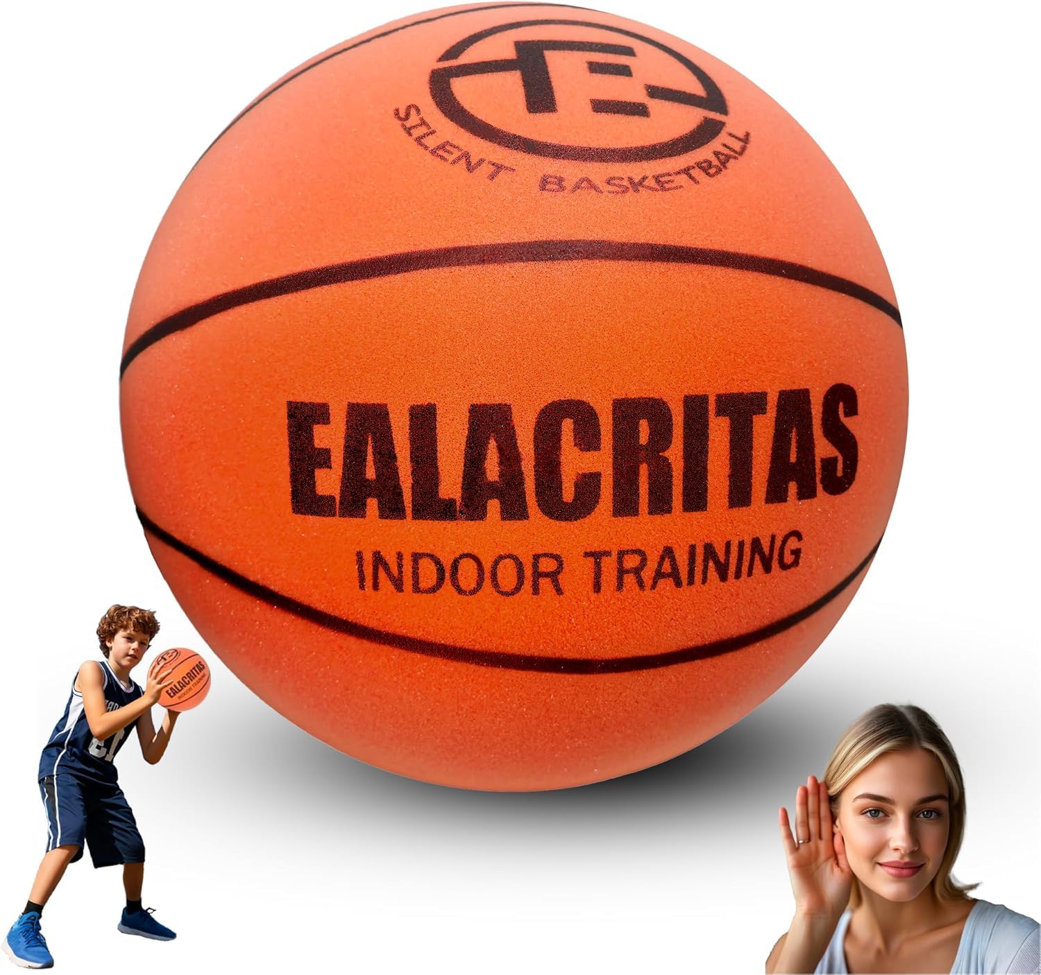 Ealacritas 2025 Update Silent Basketball Indoor Quiet Practice Foam Ball, Superior Bounce, Durable Design, Perfect for Home Training & Noise-Free