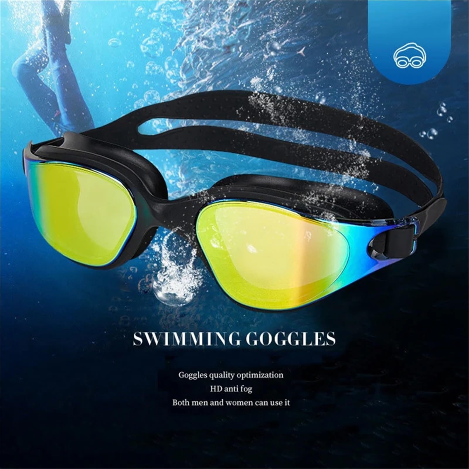 2 gafas de natación for adultos antivaho ajustables Para Deportes | Gafas de buceo Gafas de natación Gafas impermeables for deportes acuáticos Hombres Mujeres