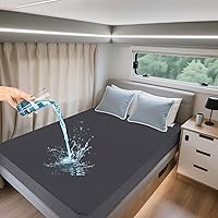 Vista 13 de Protector de colchón tamaño individual, funda de colchón impermeable con bolsillo profundo de 18 pulgadas, cubierta de cama estilo sábana bajera