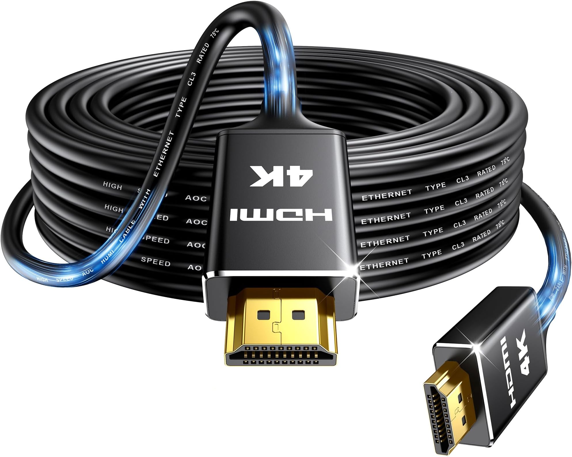 Highwings 4K Long HDMI Cable 10M | in-Wall CL3 Rated HDMI Cable 2.0 | Support HDR10 8/10bit 18Gbps HDCP2.2 ARC | High Speed HD Shielded Cord | Compatible with Laptop, PC, HDTV, Projector