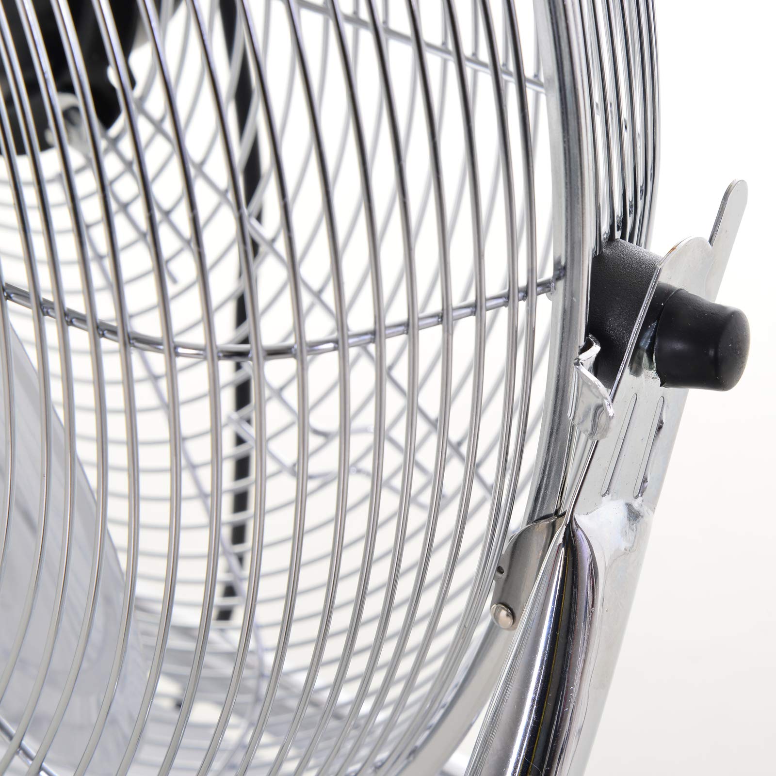 HOMCOM Ventilateur de Sol Ø51 cm Ventilateur Industriel sur pied 100 W avec 3 vitesses et inclinaison réglable à 120° en Métal pour chambre bureau Argenté