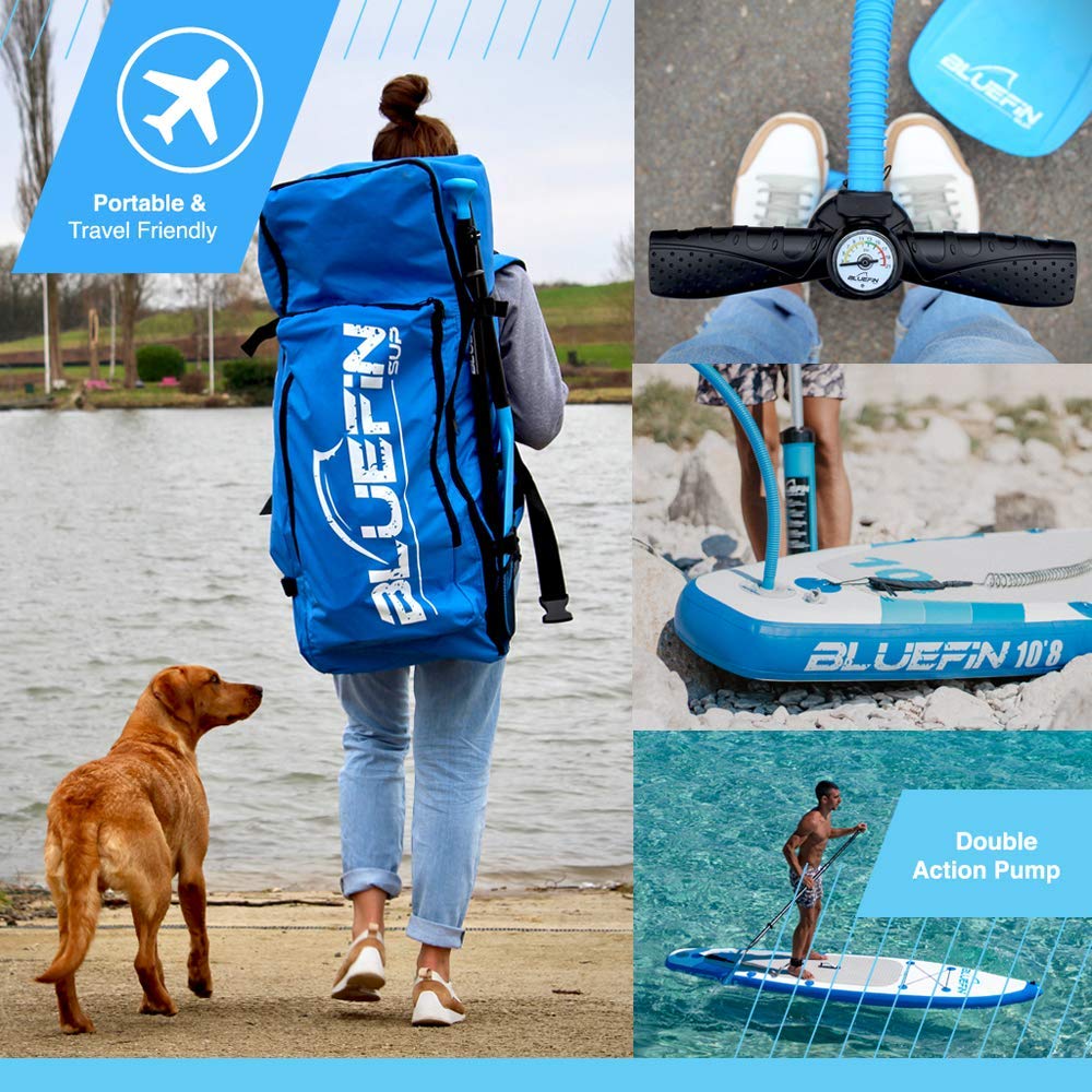 Bluefin Cruise SUP Board Set | nadmuchiwana deska do paddleboardingu | 15 cm grubości | wiosło z włókna szklanego | siedzisko kajakowe | kompletne akcesoria