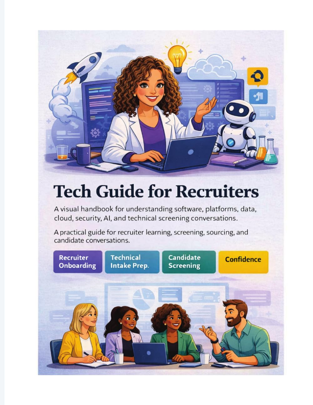 Tech Guide for Recruiters: A visual handbook for understanding software, platforms, data, cloud, security, Al, and technical screening conversations.