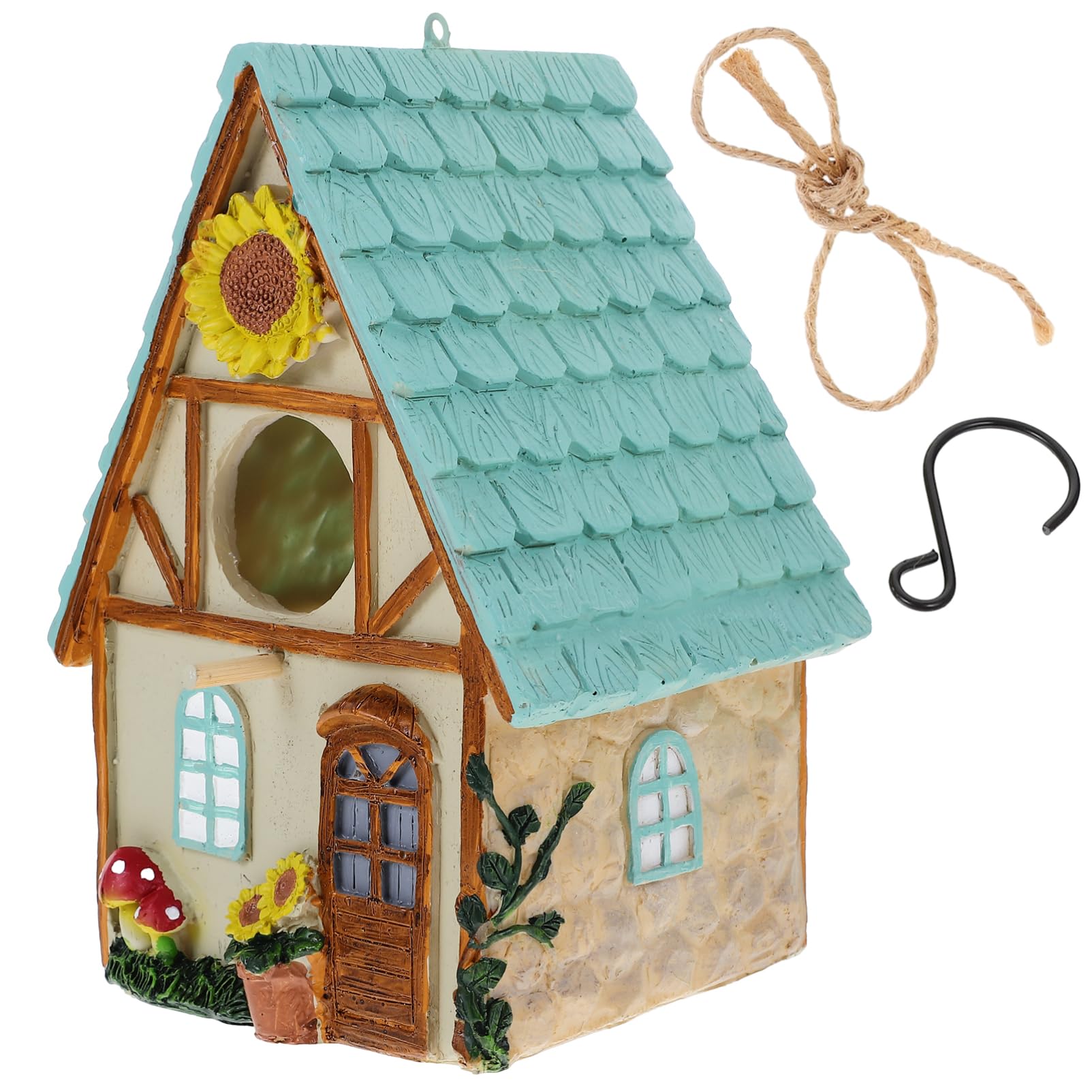 POPETPOP Nido de Pájaro Decorativo de Resina para Jardín Casa para Pájaros Nido para Loros Nido para Cría de Pájaros para Exteriores
